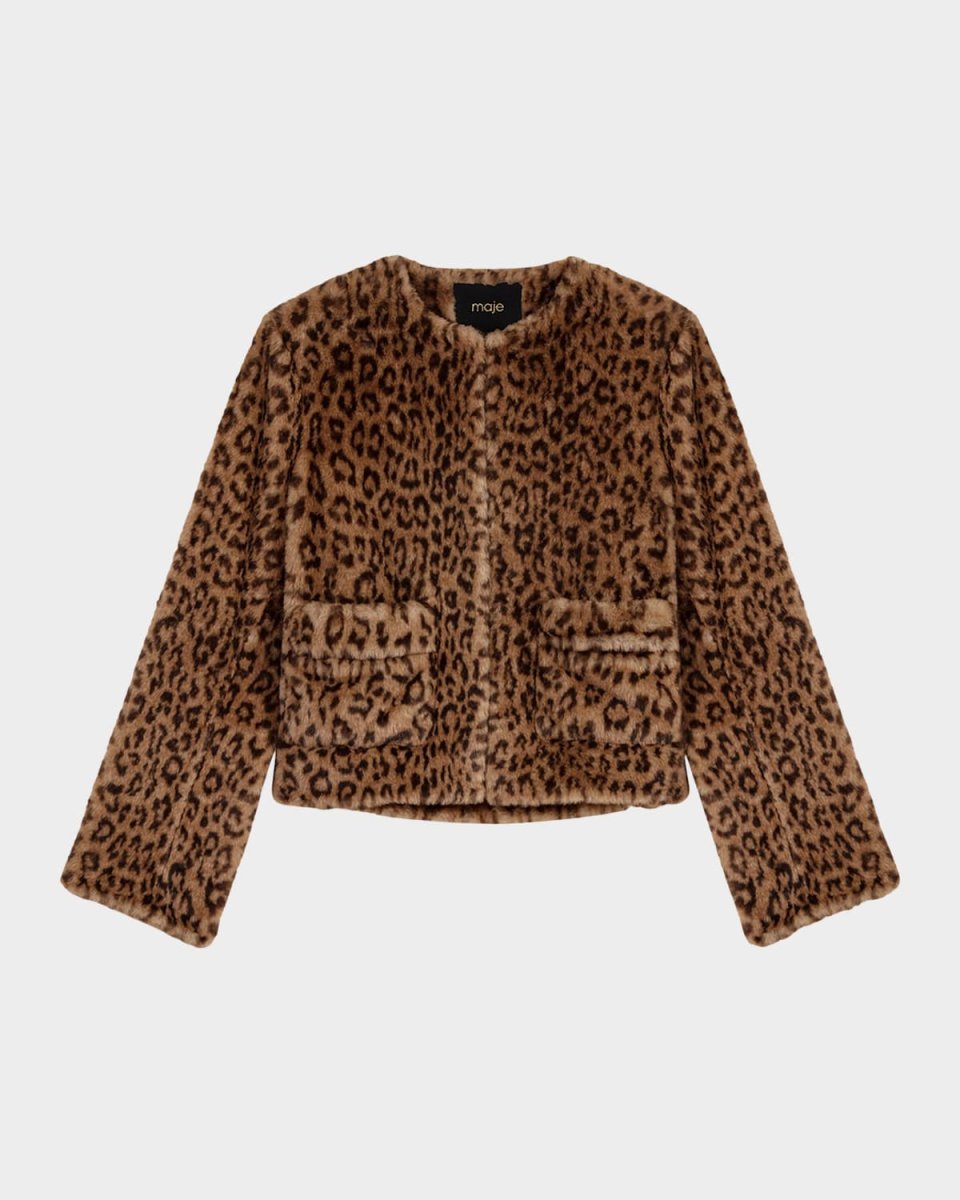 Vifaleo Leopard Faux Fur Jacket